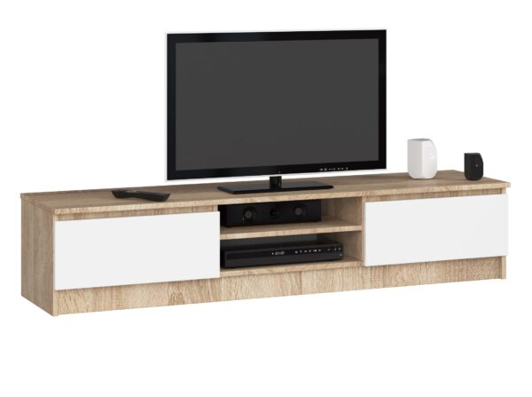 TV staliukas RTV K120, ąžuolo/baltos spalvos