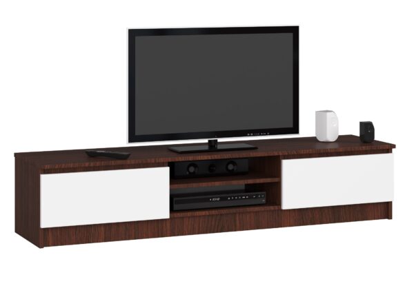 TV staliukas RTV K120, tamsiai rudos/baltos spalvos
