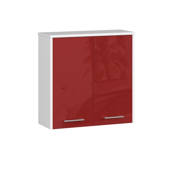 Pakabinama vonios spintelė NORE Fin K60, balta/raudona