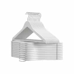 Medinių pakabų rinkinys, 20 vnt., baltos spalvos