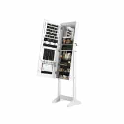 Papuošalų spintelė su LED apšvietimu, baltos spalvos