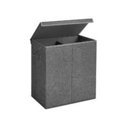 Skalbinių krepšelis su 2-iais skyriais, tamsiai pilkos spalvos