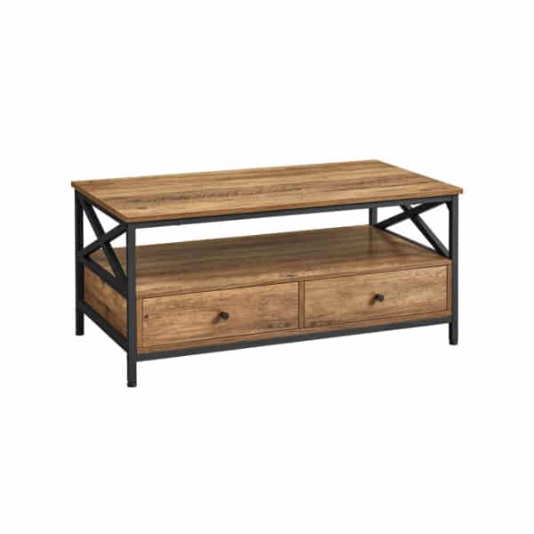 Kavos staliukas su stalčiais, juodos/natūralios spalvos