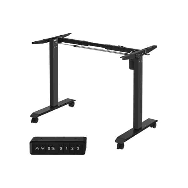 Reguliuojamo aukščio stalas su atminties funkcija, juodas