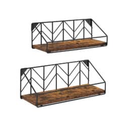 2-iejų sieninių lentynų rinkinys, juodos/natūralios spalvos