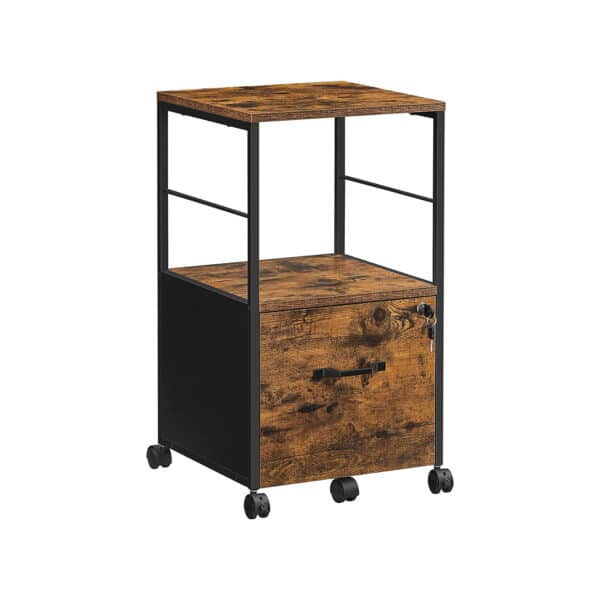 Biuro spintelė ant ratukų, juodos/natūralios spalvos