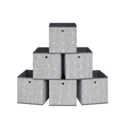 Daiktadėžių rinkinys, 6 vnt., pilkos spalvos