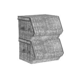 Rinkinys iš 2-iejų medžiaginių daiktadėžių, pilkos spalvos