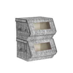 Rinkinys iš 2-iejų medžiaginių daiktadėžių, pilkos spalvos