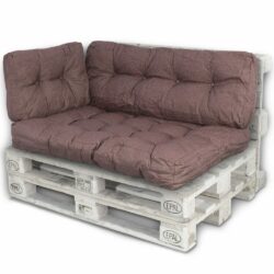 3 dalių pagalvių komplektas paletėms, rudos spalvos