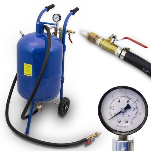 Mobili smėliapūtė 38L talpos + žarna 2.5 m. + 4 antgaliai