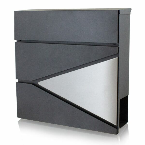 Moderni pašto dėžutė su skyriumi laikrasčiams, antracito spalvos