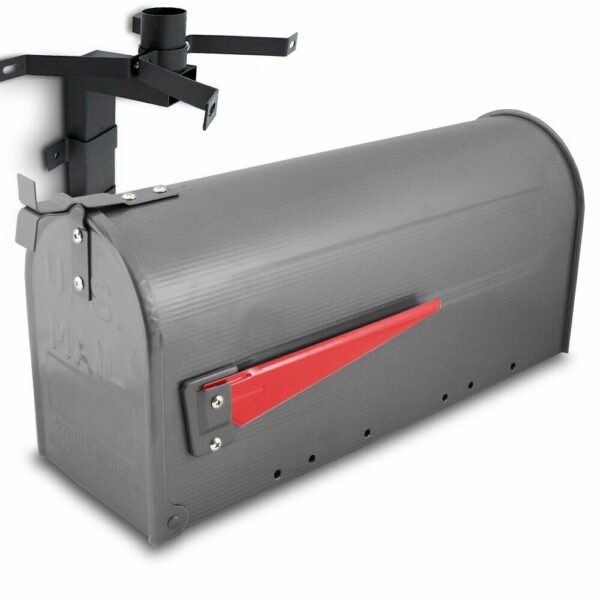 JAV stiliaus pašto dėžutė su rankena, grafito spalvos