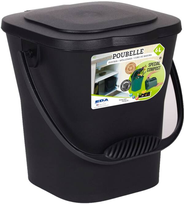 Mažas sodo / virtuvinis komposteris 6l talpos, juodas