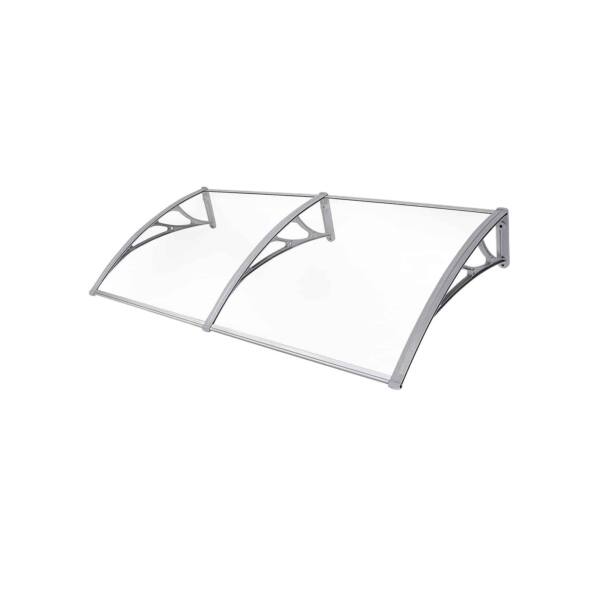 Stogelis virš durų 155 x 96 cm skaidriai pilkas