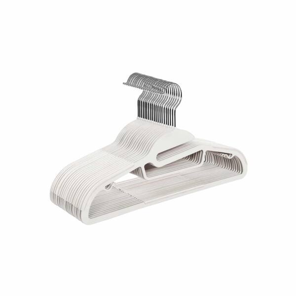 Plastikinės pakabos, 20 vnt, baltos spalvos