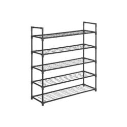 Batų lentyna su 5 lentynomis, juodos spalvos 91,5 x 28,5 x 96 cm