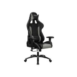 Žaidimų kėdė su atsilenkiamu atlošu, juodos / pilkos spalvos