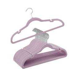 Aksominės drabužių kabyklos 30 vnt., violetinės spalvos