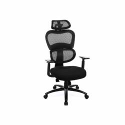 Pasukama biuro kėdė su tinkleliu ir galvos atrama