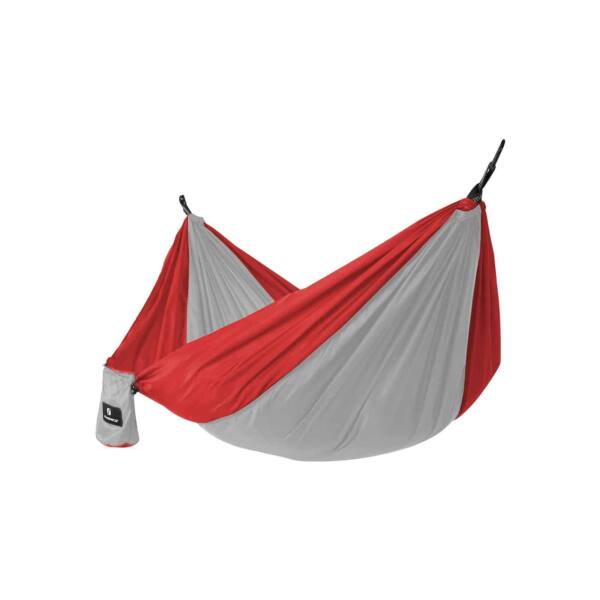 Hamakas 275 x 140 cm, pilkos-raudonos spalvos