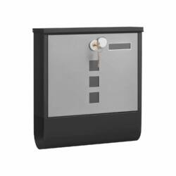 Pašto dėžutė su laikraščių skyriumi ir namo numerio laikikliu