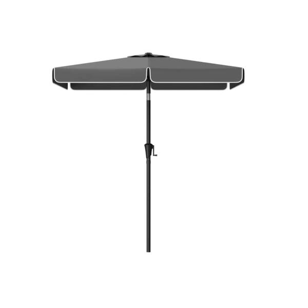 Pastatomas stačiakampis skėtis 200 x 150 cm su rėmu, pilkos spalvos