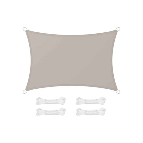 Saulės burė 2 x 3 m stačiakampio formos, taupe spalvos
