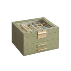 Papuošalų dėžutė 3 lygių su stikliniu dangteliu JBC239C02