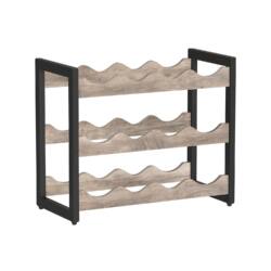 Vyno lentyna, telpa 12 butelių, vintažinės pilkos / juodos spalvos