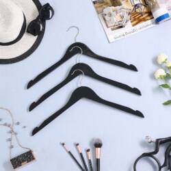 Drabužių pakabos su įpjovomis 20vnt., juodos spalvos