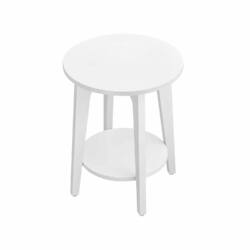 Šoninis staliukas su lentyna, baltos spalvos