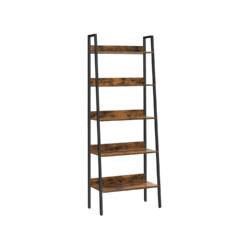 5 pakopų svetainės lentyna, vintažinės rudos - juodos spalvos