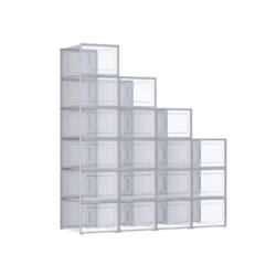 Batų dėžučių rinkinys, 18 vnt., skaidriai pilkos spalvos 35 x 25,2 x 19 cm