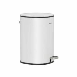 Šiukšliadėžė 5 litrų talpos su dangteliu ir vidine dėže, baltos spalvos