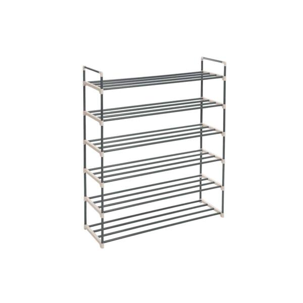 Metal-Gray-Shoe-Rack-LSA16GY-1.jpg Batų lentyna su 6 lygiais iš metalo 92 x 30 x 113 cm