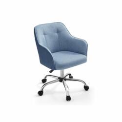 Reguliuojamo aukščio minkšta biuro kėdė, mėlynos spalvos