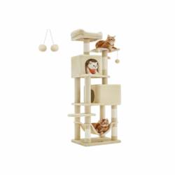 Kačių draskyklė 49x40x155cm., smėlio spalvos