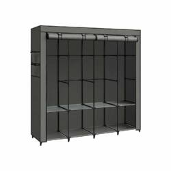 Medžiaginė spinta su 4 drabužių kabyklomis ir 4 šoninėmis kišenėmis, žalsvos spalvos