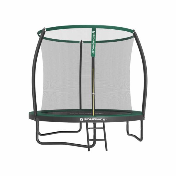 STR082C01-1.jpg Batutas 244 cm su tinkleliu ir kopėčiomis, juodos ir tamsiai žalios spalvos