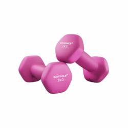 Hantelių rinkinys 2 x 1 kg, rožinės spalvos