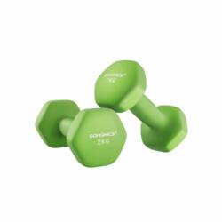Hantelių rinkinys 2 x 2 kg, žalios spalvos