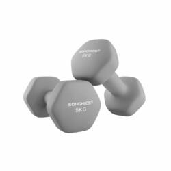 Hantelių rinkinys 2 x 5 kg, pilkos spalvos