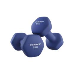 Hantelių rinkinys 2 x 5 kg, tamsiai mėlynos spalvos