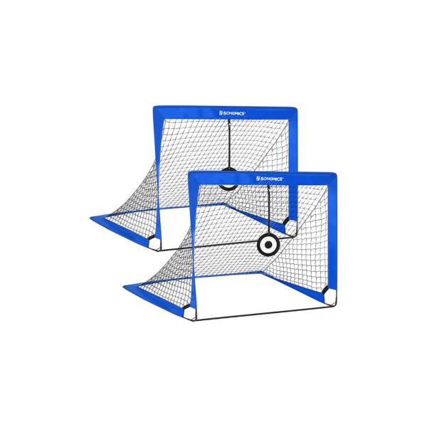 Sulankstomi vaikiški futbolo vartai, 2 vnt., mėlynos spalvos