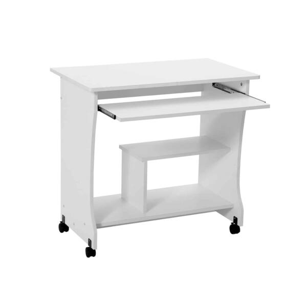Schreibtisch-mit-Rollen-Weiss-LCD858W-1.jpg Rašomasis stalas su ratukais, baltos spalvos