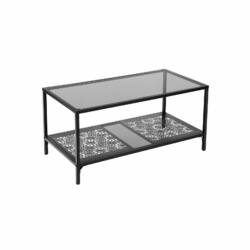 Kavos staliukas su gėlių rašto stiklu LGT11BK