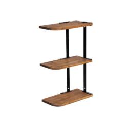 Reguliuojama medinė sieninė lentyna su 3 pakopomis