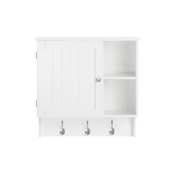 Sieninė vonios spintelė 60x30x60cm., baltos/juodos spalvos BZR103-W