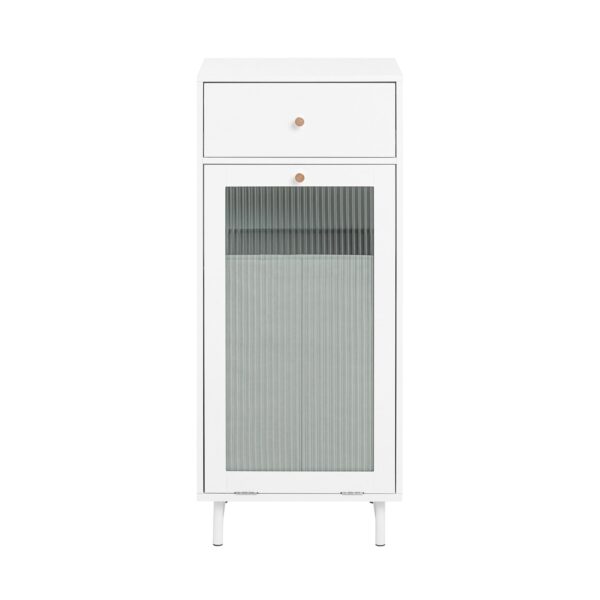 Vonios spintelė su skalbinių krepšeliu 40x40x96cm., baltos/pilkos spalvos BZR116-W